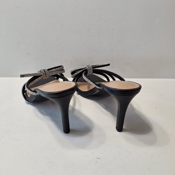 BCBGeneration Selma Rhinestone Embellished Dressy Bow Heel Sandals Size 8.5 - Picture 9 of 13